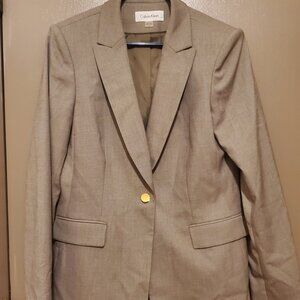Calvin Klein Blazer - Dark Beige with Gold button - Size 12